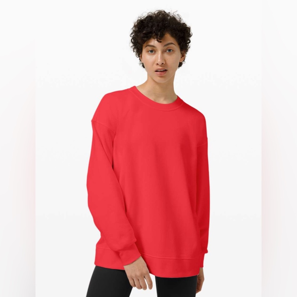 Lululemon Perfectly Oversized Crew Sweatshirt French Terry Carnation Red NWT 10
